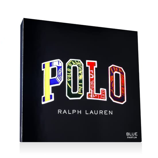 Elegant packaging of ralph lauren polo blue parfum