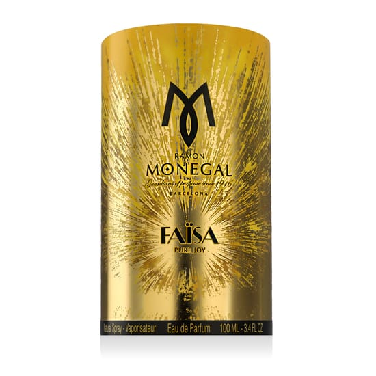 Ramon Monegal Faïsa EDP originaalpakend Ramon Monegal Faïsa EDP parfüümi pudel lähedalt