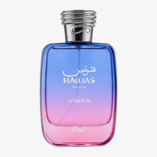 Бутылка Rasasi Hawas London EDP крупным планом
