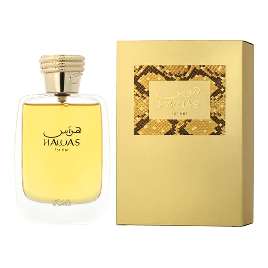 Rasasi hawas for her edp - bottle and packaging