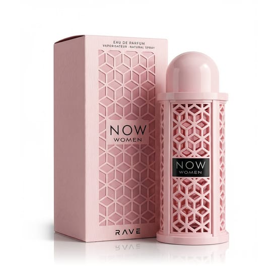 Rave Now Women EDP parfüümi pudel lähedalt fotograafia