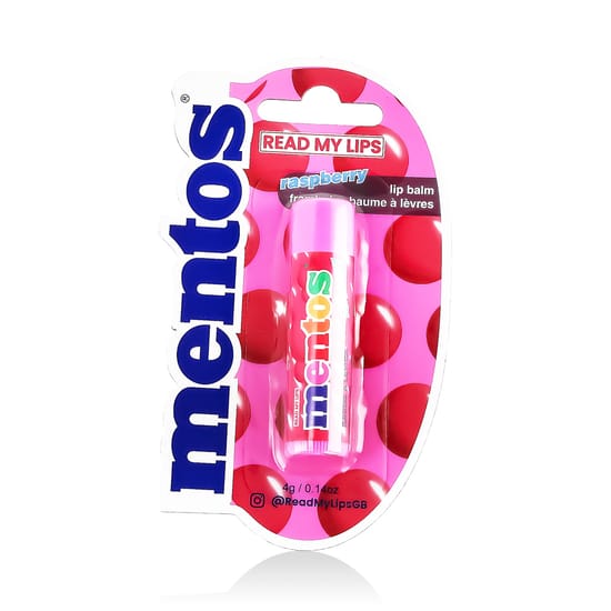 Close-up of Read My Lips Mentos Raspberry Lip Balm