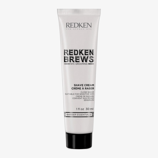 Close-up of Redken Brews Shave Cream Tube