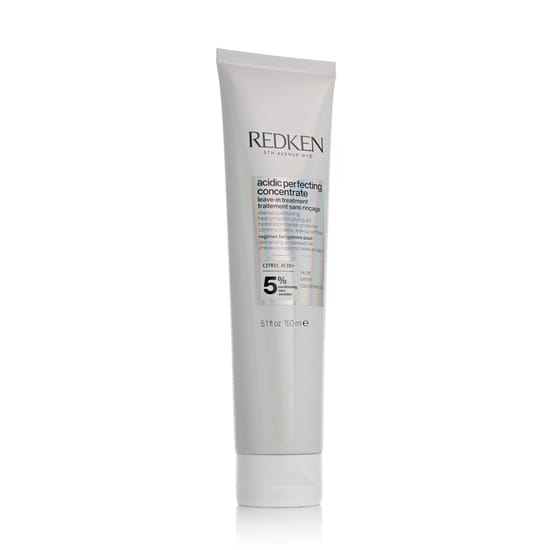 Close-up of Redken Acidic Perfecting Concentrate Leave-In Treatment bottle