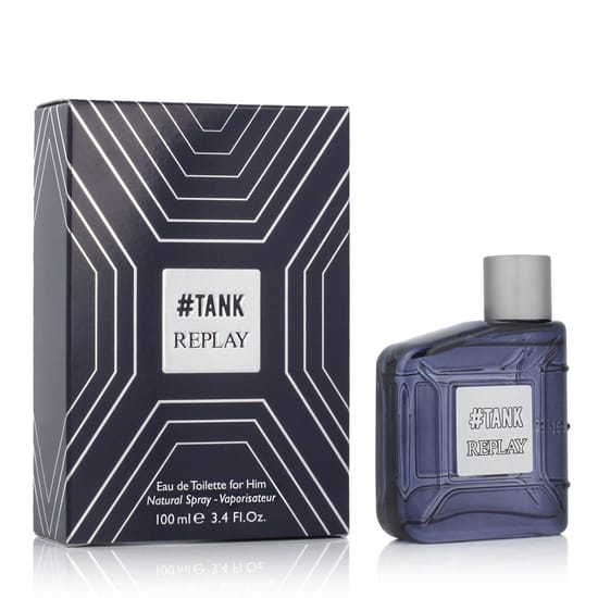 Replay #Tank for Him EDT lõhnapudel valge taustal