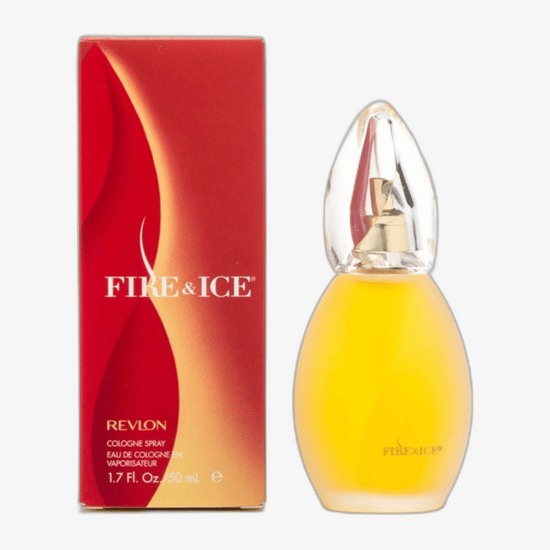Unpacked bottle of Revlon Fire & Ice Woman EDT, evoking an elegant and vibrant fragrance