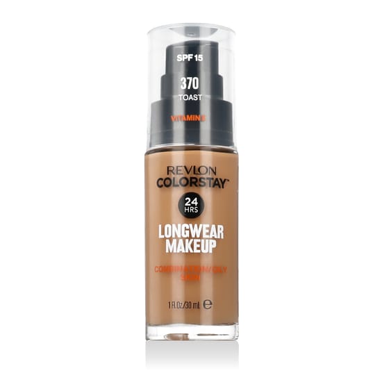Бутылка Revlon Colorstay 24hrs make-up SPF 15 (370 Toast Hale) вблизи