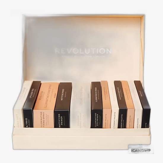 Revolution advent calendar showcasing festive beauty products