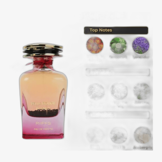 Originaalpakend Riiffs Bella Rouge Intenso EDP Riiffs Bella Rouge Intenso EDP pudel lähedalt