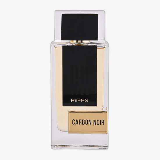 Оригинальная упаковка Riiffs Carbon Noir EDP Бутылка Riiffs Carbon Noir EDP вблизи