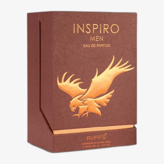 Riiffs Inspiro Men EDP – оригинальная упаковка, лаконичный дизайн Стильный флакон Riiffs Inspiro Men EDP с современным оформлением