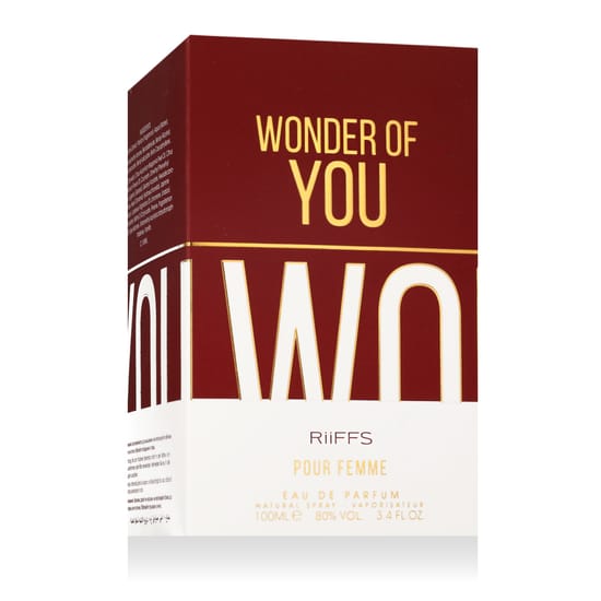 флакон Riiffs Wonder of You Pour Femme EDP крупным планом, элегантная композиция с парфюмом для женщин