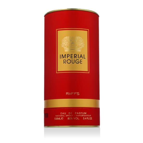 Original packaging of Riiffs Imperial Rouge EDP Close-up of Riiffs Imperial Rouge EDP bottle