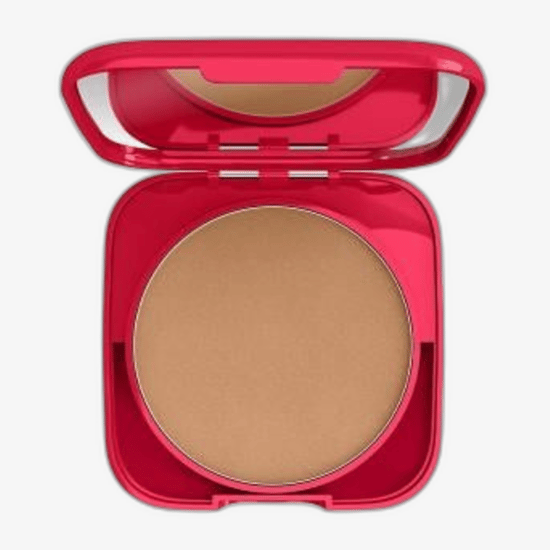 Close-up of Rimmel London Lasting Finish 25h Powder Foundation SPF 20 in 007 Golden Beige