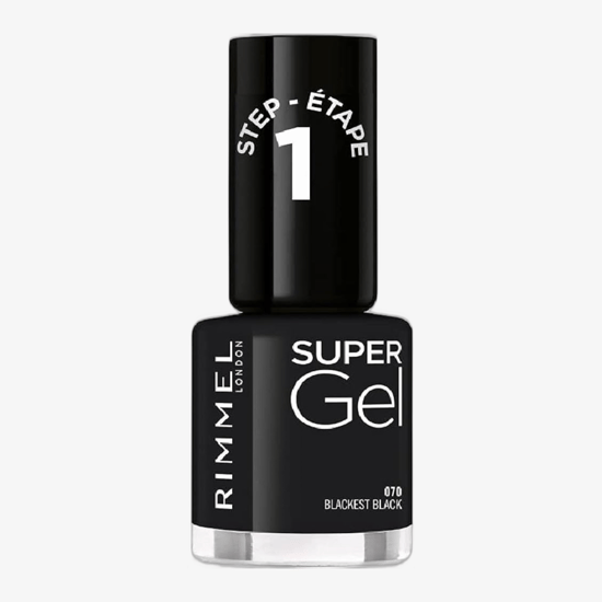 Rimmel London Super Gel STEP1 (070 Black Obsession) küünelaki pudel