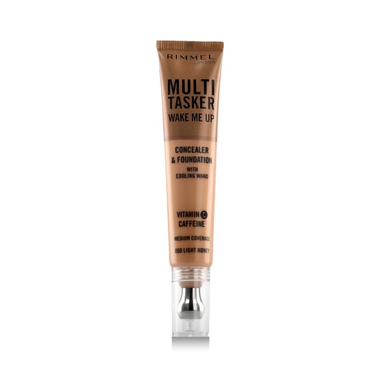 Close-up of the Multi Tasker Concealer & Foundation (60 Light Honey) bottle