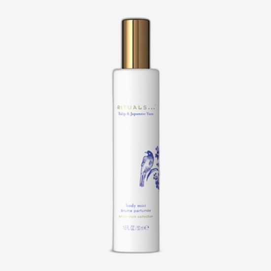 Bottle of Rituals Amsterdam Collection Body Mist in close-up