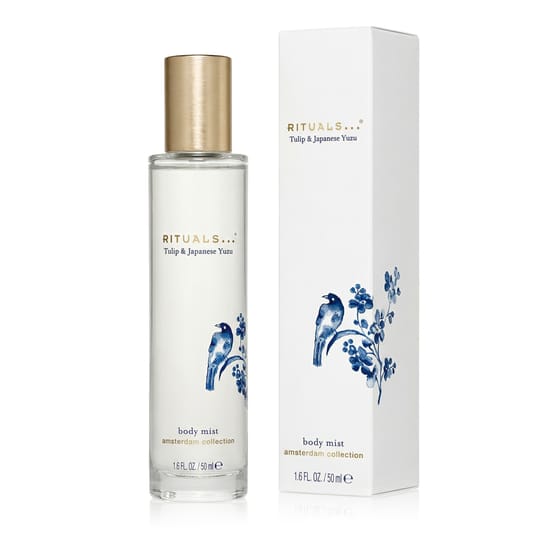 Bottle of Rituals Amsterdam Collection Body Mist in close-up