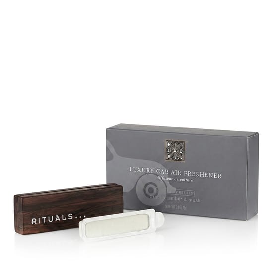 Rituals Luxury Car Air Freshener — премиум ароматизатор крупным планом Элегантный унисекс ароматизатор Rituals Luxury в стильном интерьере автомобиля