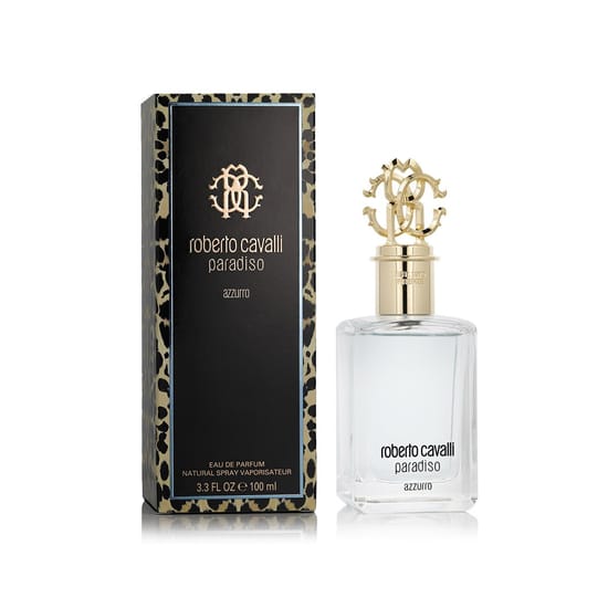 Elegant bottle of Roberto Cavalli Paradiso Azzurro Eau De Parfum