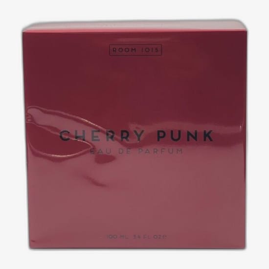 Original packaging of Room 1015 Cherry Punk EDP Close-up of Room 1015 Cherry Punk EDP bottle