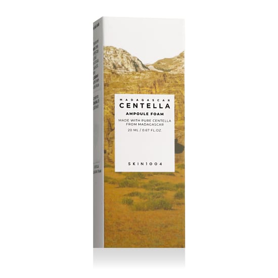 Close-up of skin1004 madagascar centella ampoule foam bottle