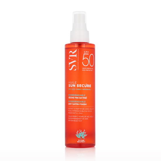 Упаковка SVR Sun Secure Dry Satin Finish Oil SPF 50+ Флакон SVR Sun Secure Dry Satin Finish Oil SPF 50+ 200 мл