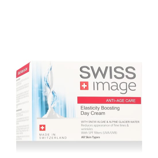 SWISS Image Anti-Age Care Elasticity Boosting Day Cream Packaging SWISS Image Anti-Age Care Elasticity Boosting Day Cream enhances skin elasticity and hydration