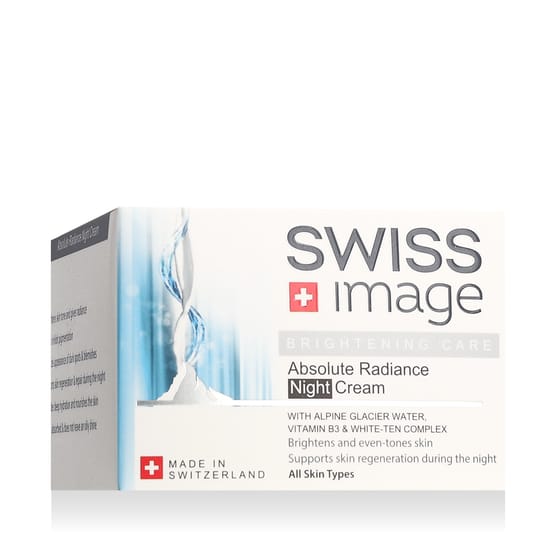 Lähedalt vaade SWISS Image Brightening Care Absolute Radiance öökreemile