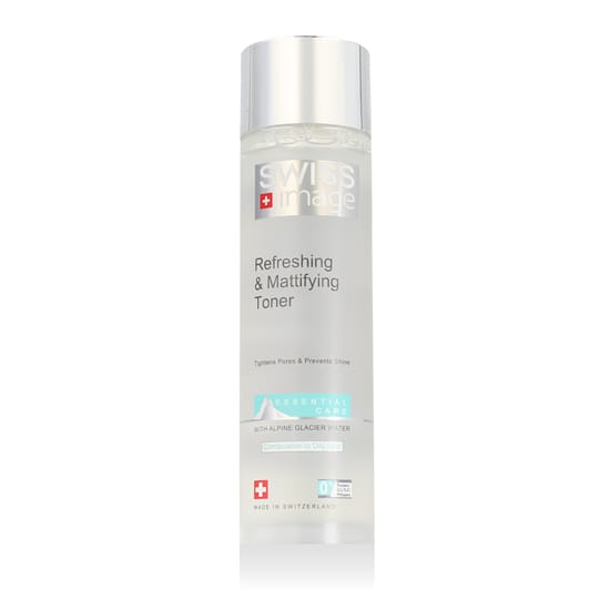 SWISS Image Essential Care Refreshing & Mattifying Toner bottle on white background
