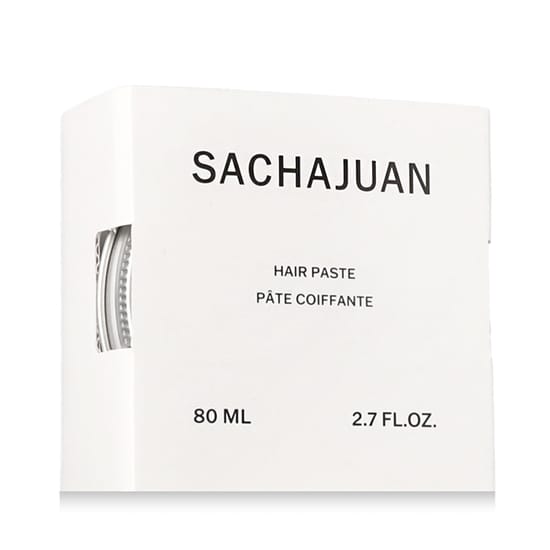 Close-up of sachajuan hair paste in a stylish container
