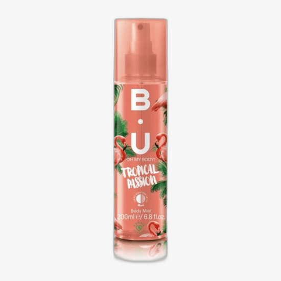 Бутылка Sarantis B.U. Tropical Passion Bodyspray с ярким и тропическим дизайном