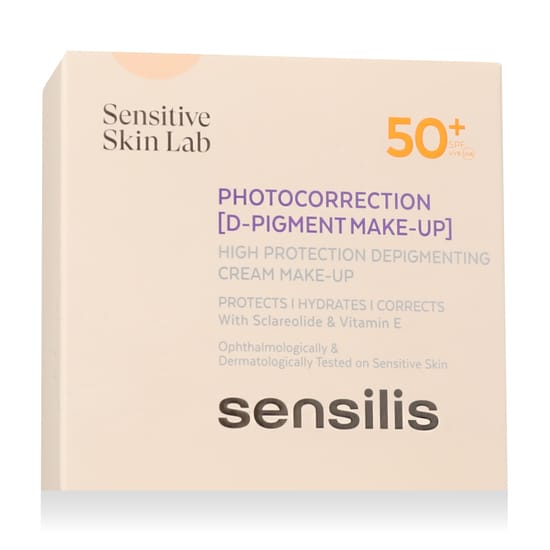 Bottle of Sensilis Photocorrection D-Pigment Make-up SPF 50+ in shade 01 Natural Rose