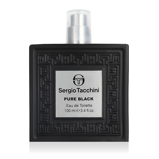 Оригинальная упаковка Sergio Tacchini Pure Black EDT Флакон Sergio Tacchini Pure Black EDT крупным планом