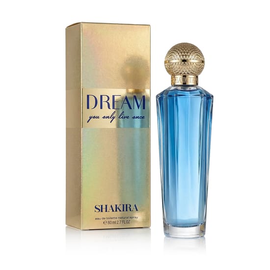 Оригинальная упаковка парфюма Shakira Dream EDT Бутылка парфюма Shakira Dream EDT вблизи