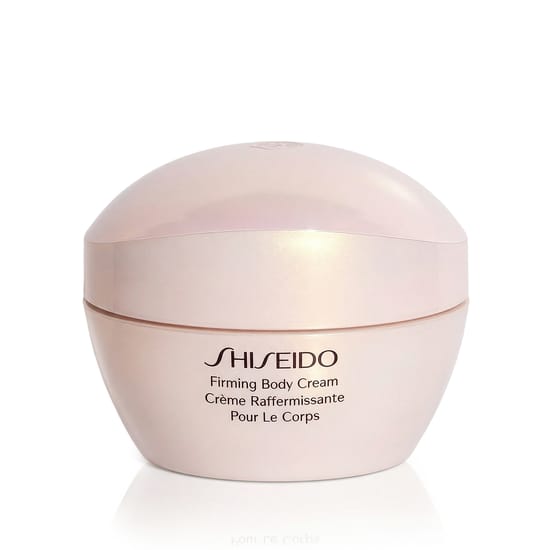 Close-up of Shiseido firming body cream packaging