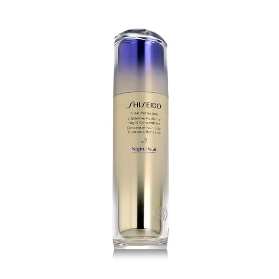Detail of Shiseido Vital Perfection LiftDefine Radiance Night Concentrate bottle for night skincare