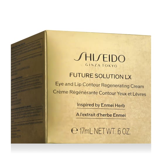 Shiseido Future Solution LX silma- ja huulekontuuri kreemi lähivaade – tekstuuri ja luksusliku koostise aktsent