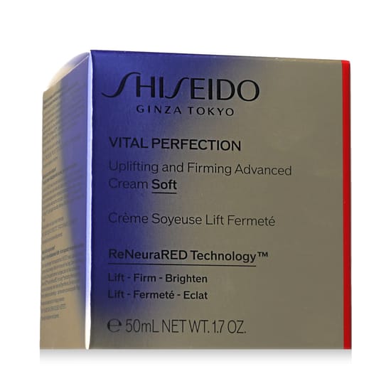 Shiseido Vital Perfection Uplifting & Firming Advanced Cream Soft pakendi ja toote lähedalt