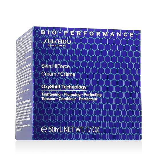 Detail view of Shiseido Bio-Performance Skin HIForce Cream jar with creamy texture
