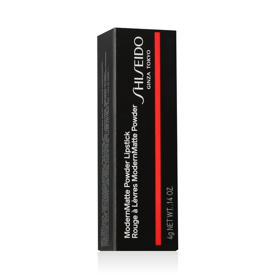 Shiseido ModernMatte Pulber Huulepulga (510 Ööelu) detailvaade elegantse pakendi sees