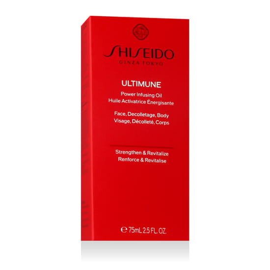 Shiseido Ultimune Power Infusing Oil pudeli lähedalt vaade