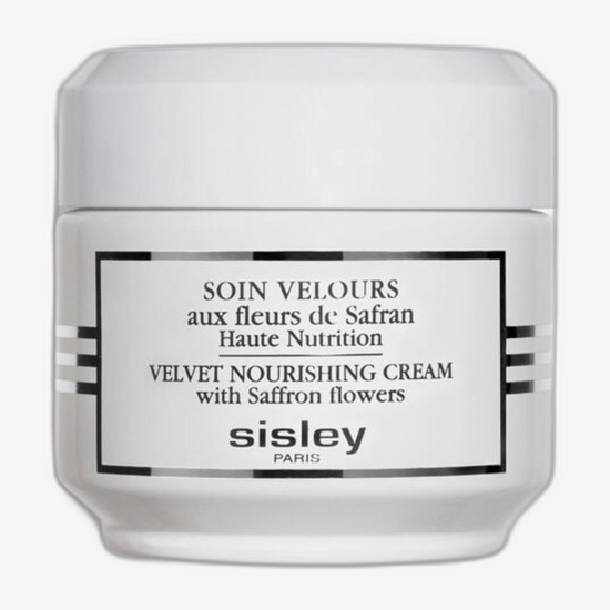 Крупный план крема Sisley Velvet Nourishing Cream с цветами шафрана