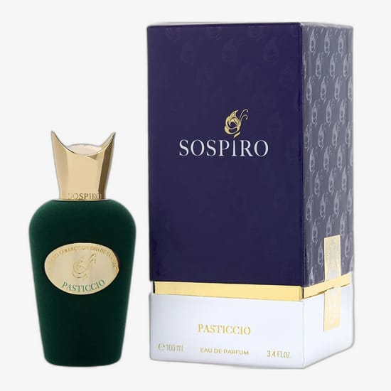 Close-up of the Sospiro Pasticcio EDP bottle