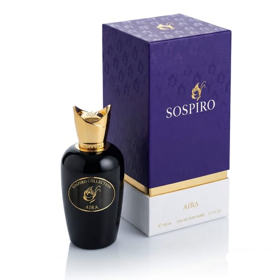 Close-up of the Sospiro Aira EDP perfume bottle