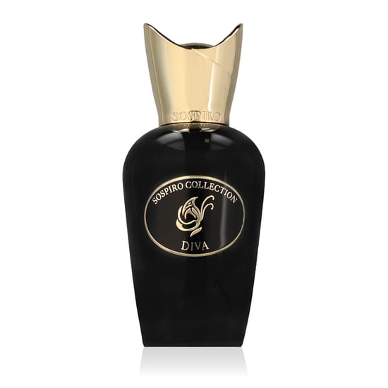 Close-up of Sospiro Diva EDP perfume bottle