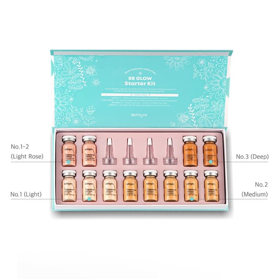 Stayve BB Glow Starter Kit 12 x lähedalt vaadatuna Stayve BB Glow Starter Kit 12 x pakend ja sisu