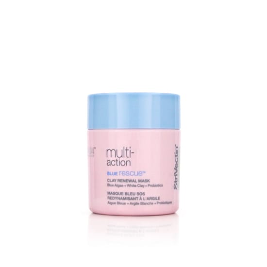 Close-up view of the StriVectin multi-action blue rescue clay renewal mask