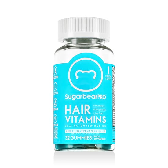 Sugarbearpro hair vitamins 32 pcs packaging and product view