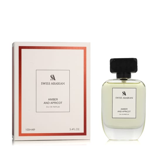 Swiss arabian amber and apricot edp pudel valge taustal